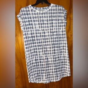 Dalia Navy and White Patterned Dress